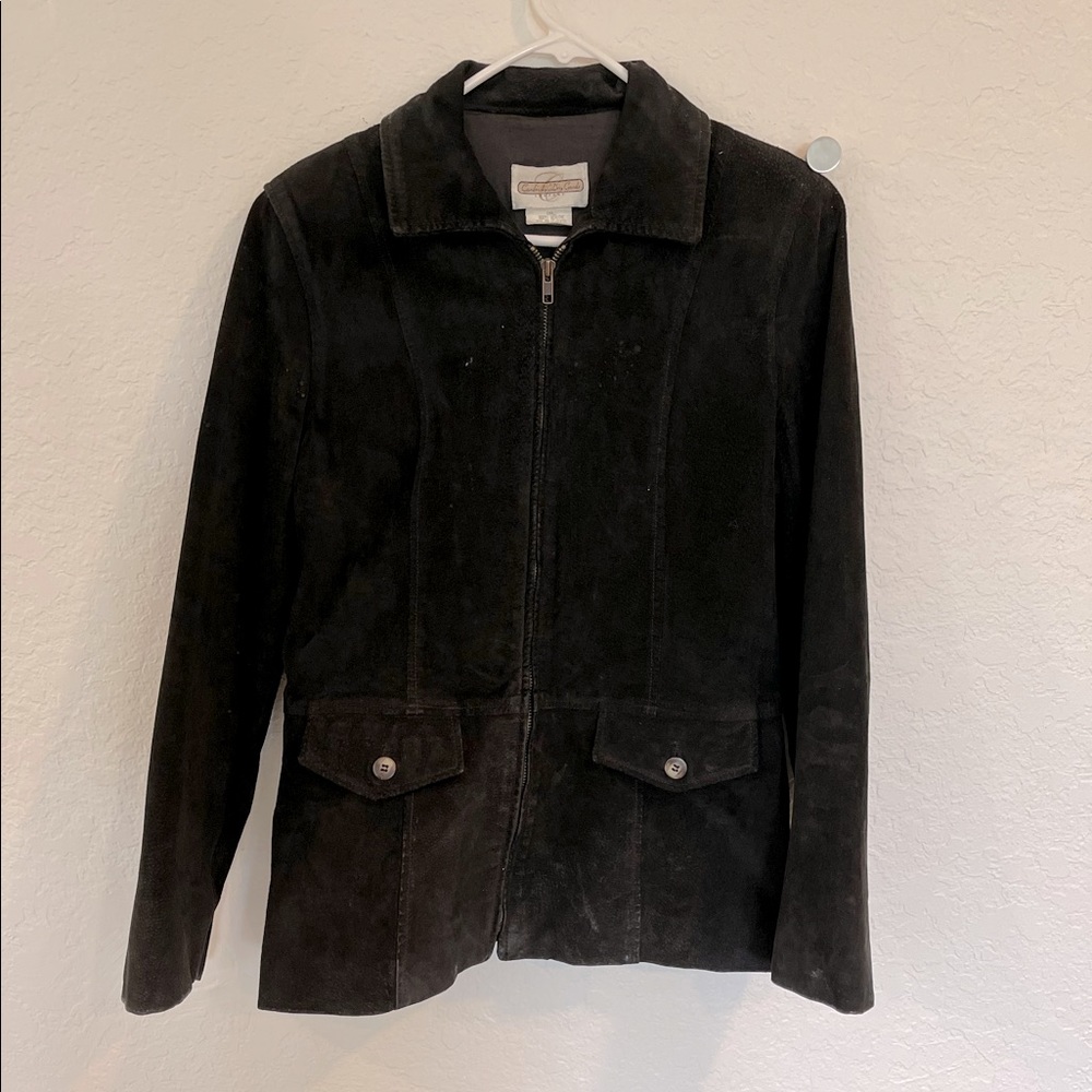 Cambridge Dry Goods Company Black Suede Leather Jacket Size S